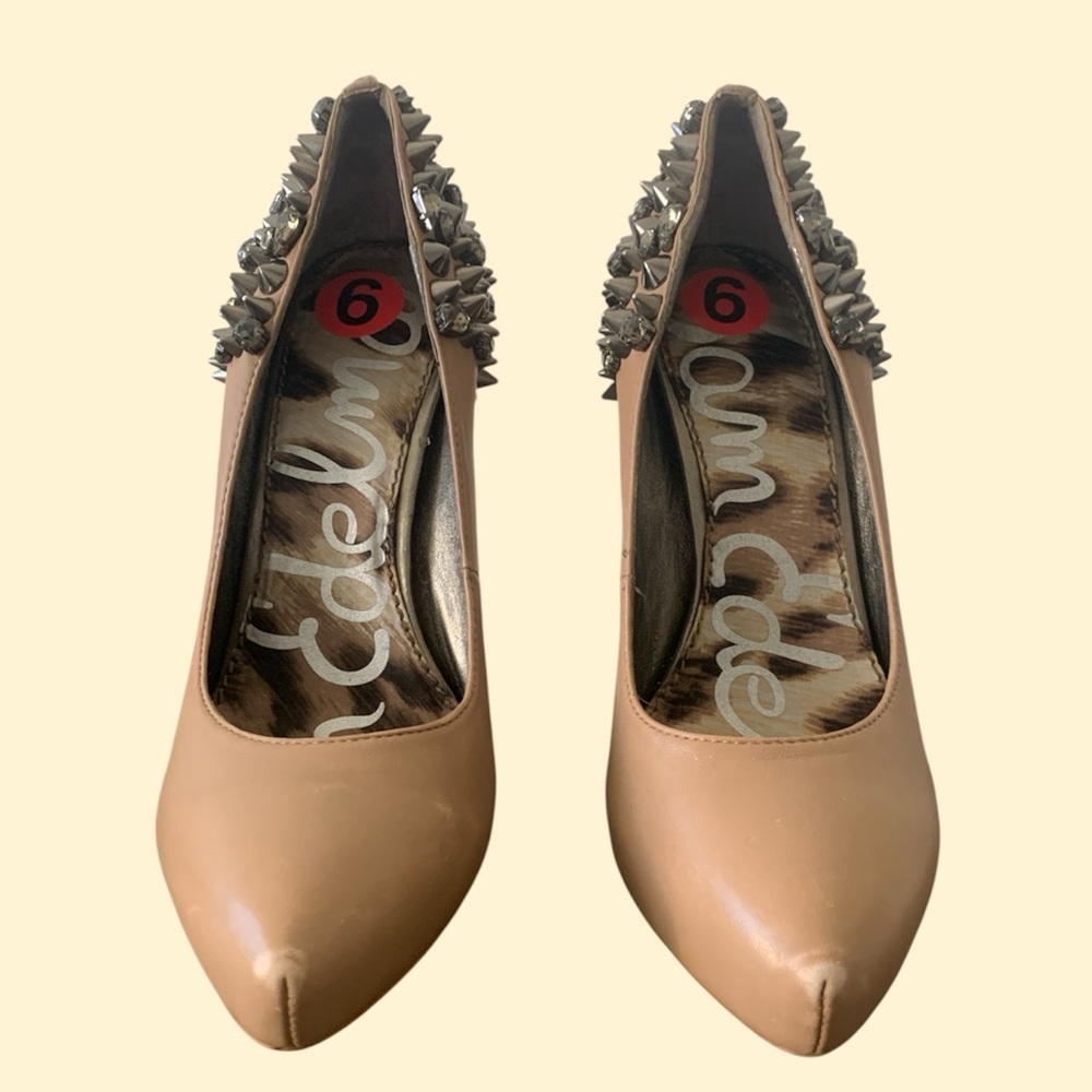 Sexy Elegant Nude and Silver Spiked Heels Previously Worn Baddie Emo Streetwear - Picture 2 of 12